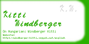 kitti windberger business card